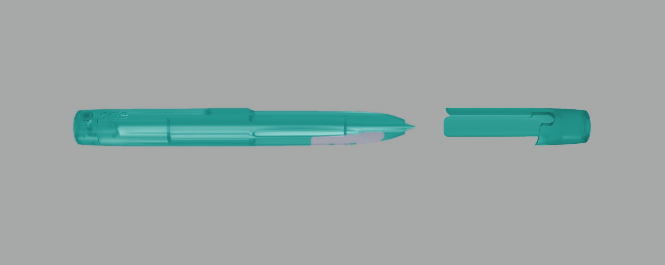 The pen side on with its cap off